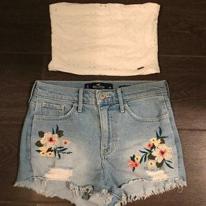 Hollister Tube Top with High Waisted Shorts